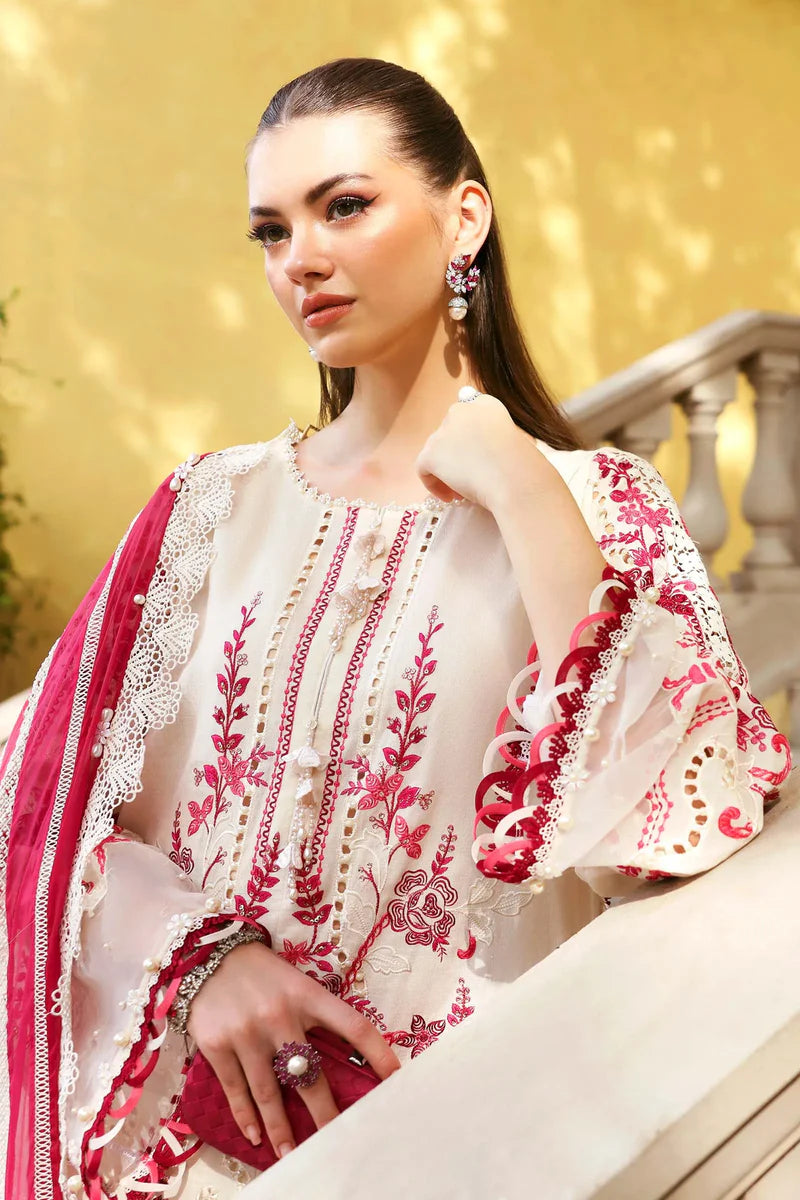 3 Piece Unstitched Embroidered Jacquard Lawn Suit