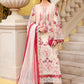 Maria B Ivory Pink 3 Piece Unstitched Embroidered Lawn Suit