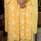 Pure Crepe Yellow Chikankari Kurta Set with Dupatta