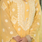 Pure Crepe Yellow Chikankari Kurta Set with Dupatta