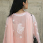 Pure Crepe Pink Chikankari Kurta Set with Dupatta