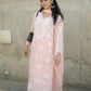 Pure Crepe Pink Chikankari Kurta Set with Dupatta