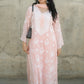 Pure Crepe Pink Chikankari Kurta Set with Dupatta