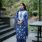 Pure Crepe Blue Chikankari Kurta Set with Dupatta