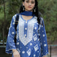 Pure Crepe Blue Chikankari Kurta Set with Dupatta