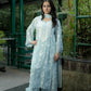 Pure Crepe Sky Blue Chikankari Kurta Set with Dupatta