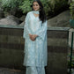 Pure Crepe Sky Blue Chikankari Kurta Set with Dupatta