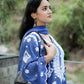 Pure Crepe Blue Chikankari Kurta Set with Dupatta