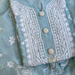 Pure Crepe Sky Blue Chikankari Kurta Set with Dupatta