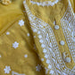Pure Crepe Yellow Chikankari Kurta Set with Dupatta