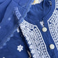 Pure Crepe Blue Chikankari Kurta Set with Dupatta