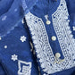 Pure Crepe Blue Chikankari Kurta Set with Dupatta