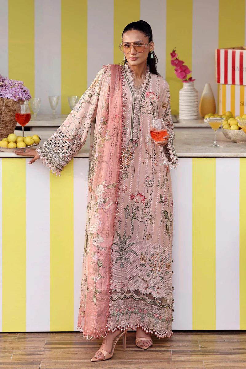 Maria B Premium Lilac Embroidered Lawn 3 Piece Unstitched Embroidered Lawn Suit