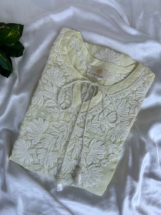 Pastel Green Chikankari Muslin Kurta